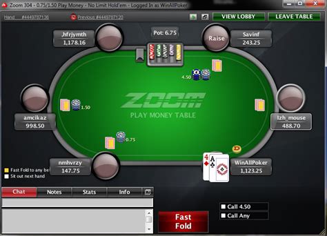 how to play zoom pokerstars